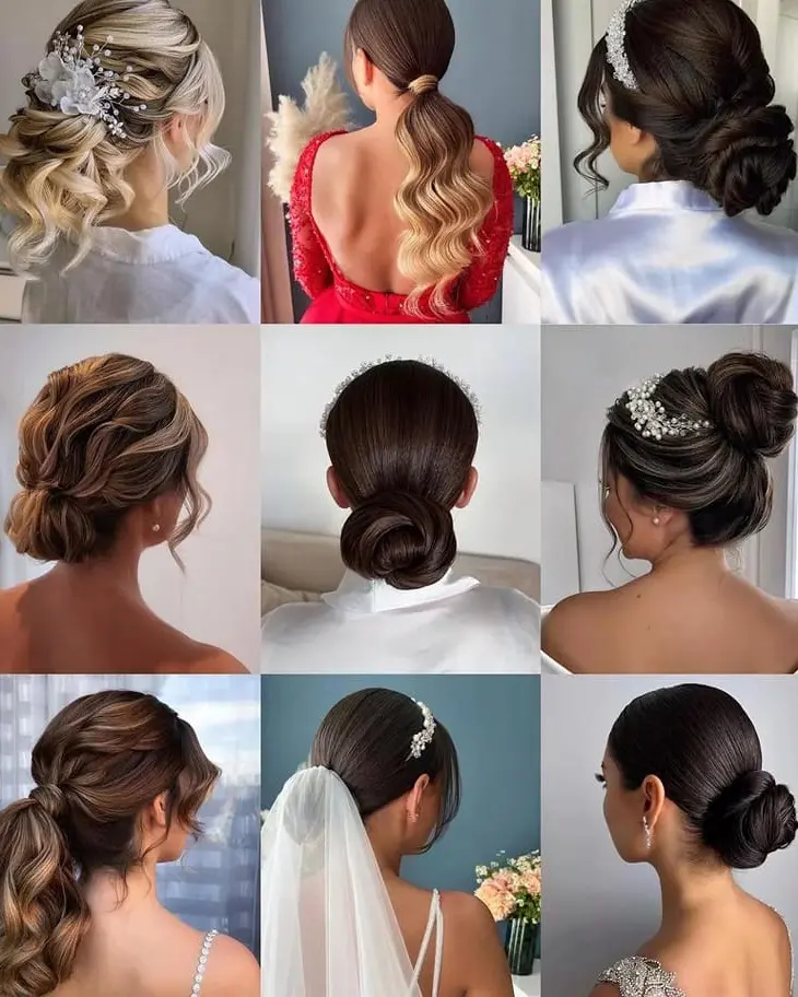 Collection of Classic Bridal Buns